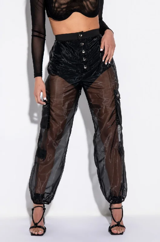 Fashion Forward INCOGNITO SHEER CARGO JOGGER