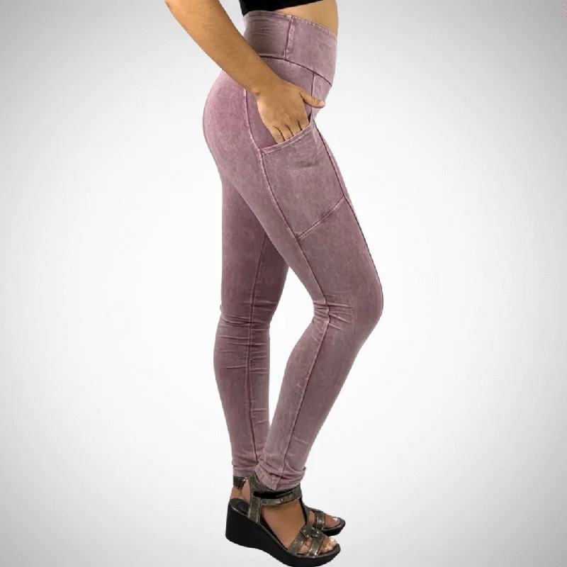 Wardrobe Update A Perfect Fit Mineral Washed Pocket Leggings Made in USA