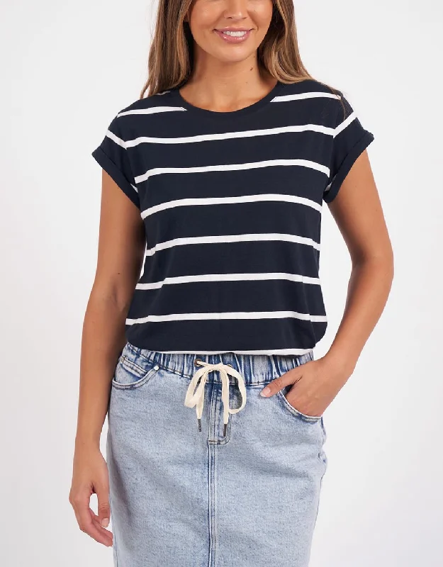 Classic Women’s Clothing Styles Manly Stripe Tee - Navy/White Stripe