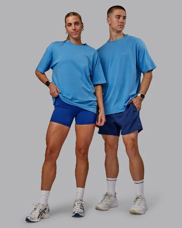 Outlet Clothing Unisex PimaFLX Tee Oversize - Azure Blue
