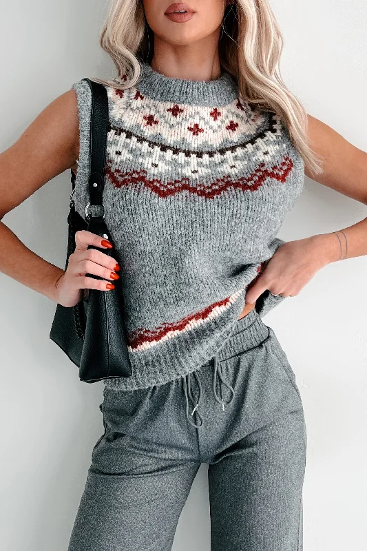 Durable Fashion Picks Winter Solstice Sweater Vest (Grey Combo)