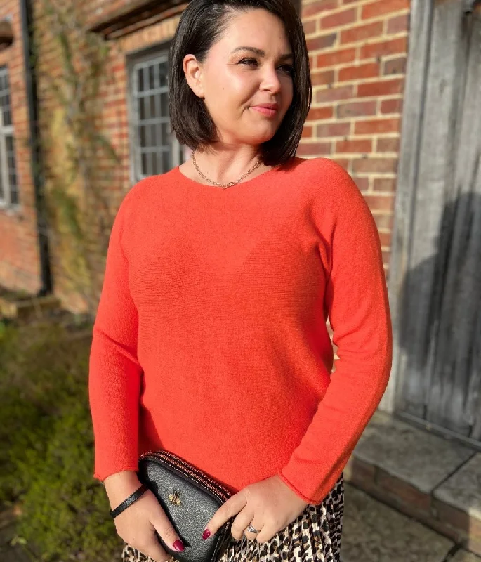 Redefining Women's Fashion Orange Rachel Fine Knit Jumper