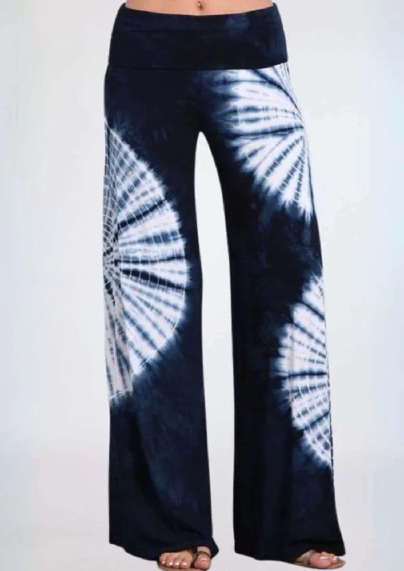 Limited Time Offer Nautical Navy Tie Dye Palazzo Pants Made in USA