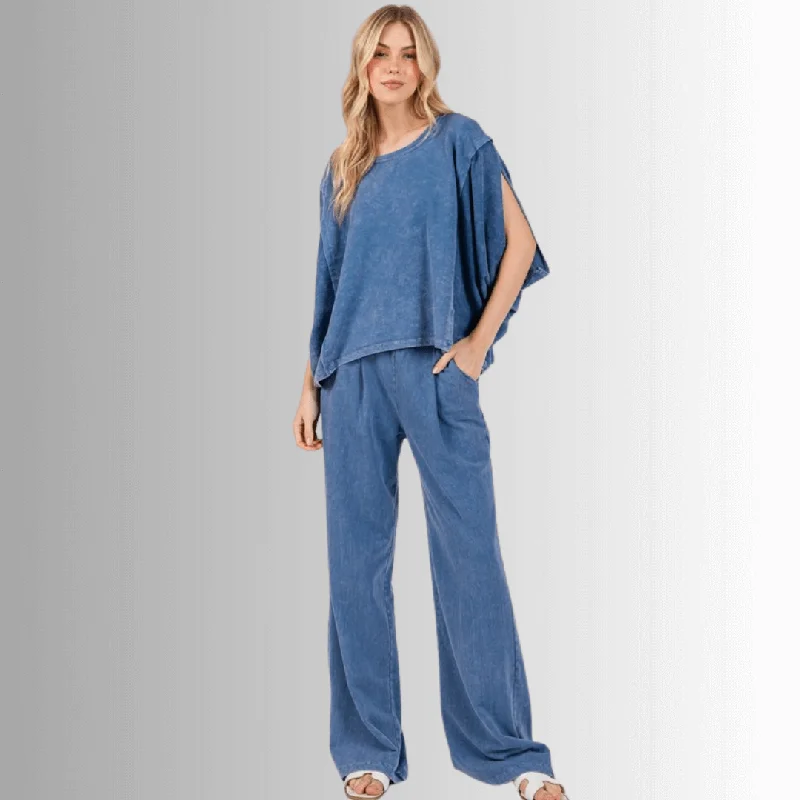 Unleash Your Trendy Side Ella Garment Dyed French Terry Set