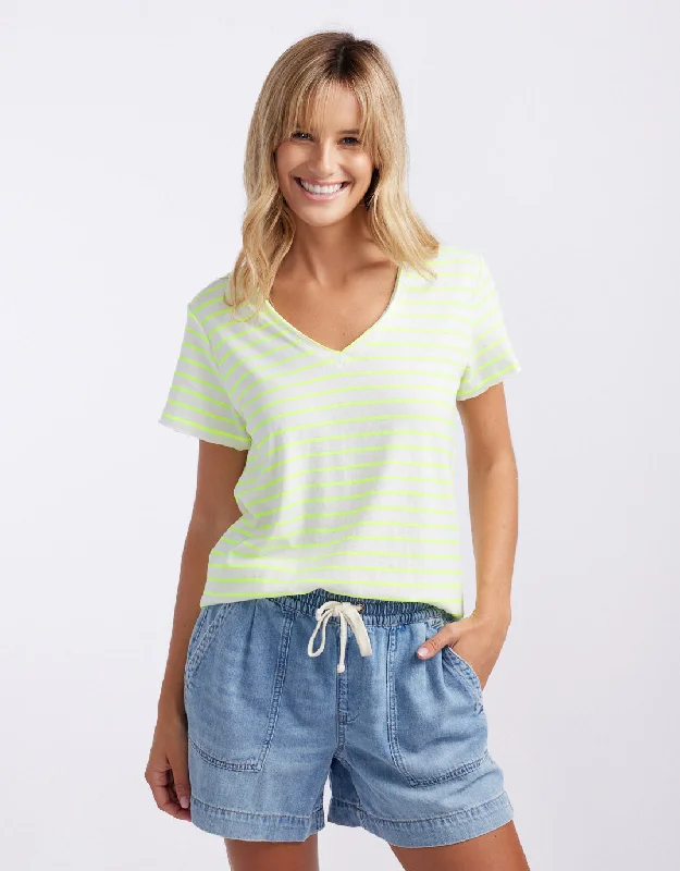 Modern Women’s Wardrobe Essentials Neon Vee Tee - Neon Yellow