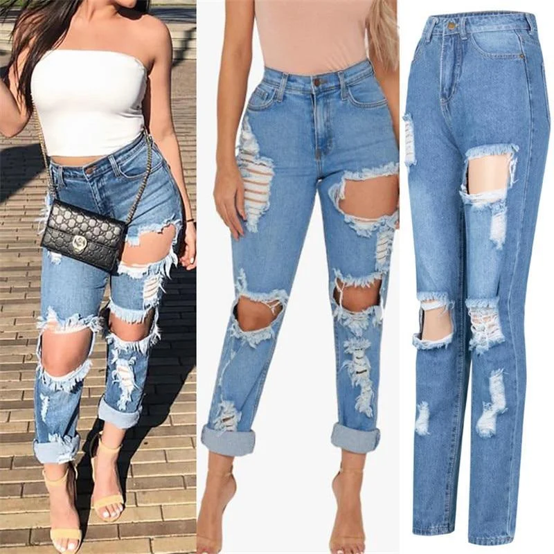 Casual Wear High Waist Jeans Pants For Women