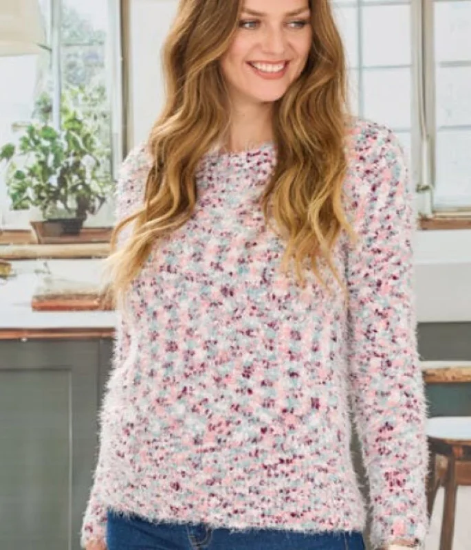 Women’s Stylish Outerwear Pale Pink Textured Soft Jumper