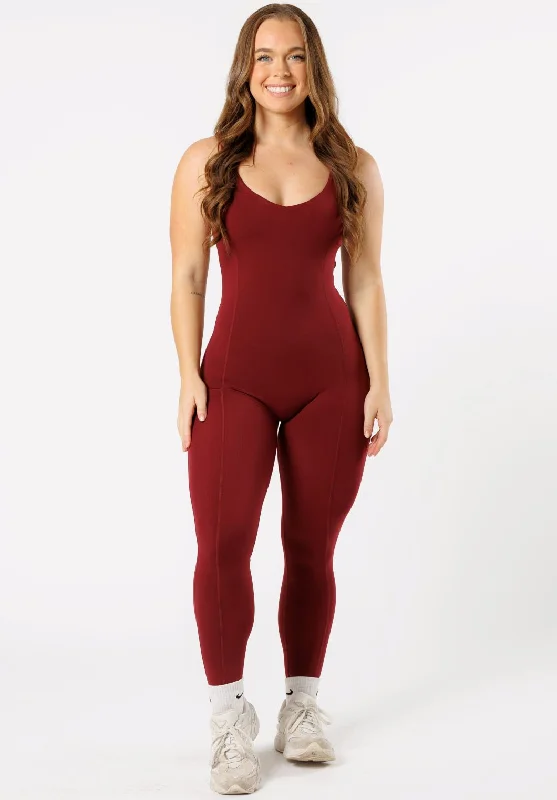 Flash Sales This Week Reluna™ AirBrushed Sculptseam® Jumpsuit Red Velvet