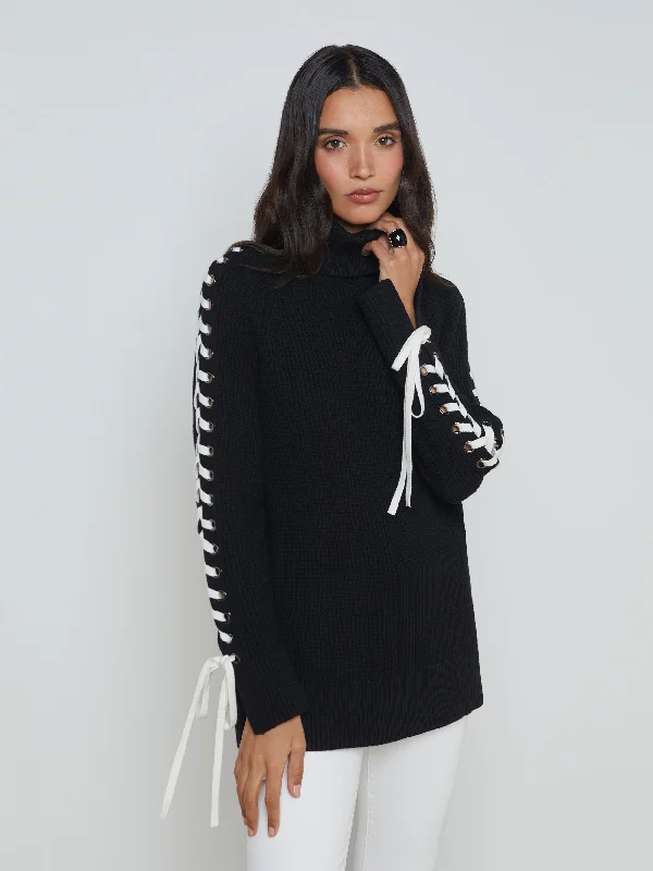 Unique Women’s Fashion Pieces Nola Lace-Up Turtleneck