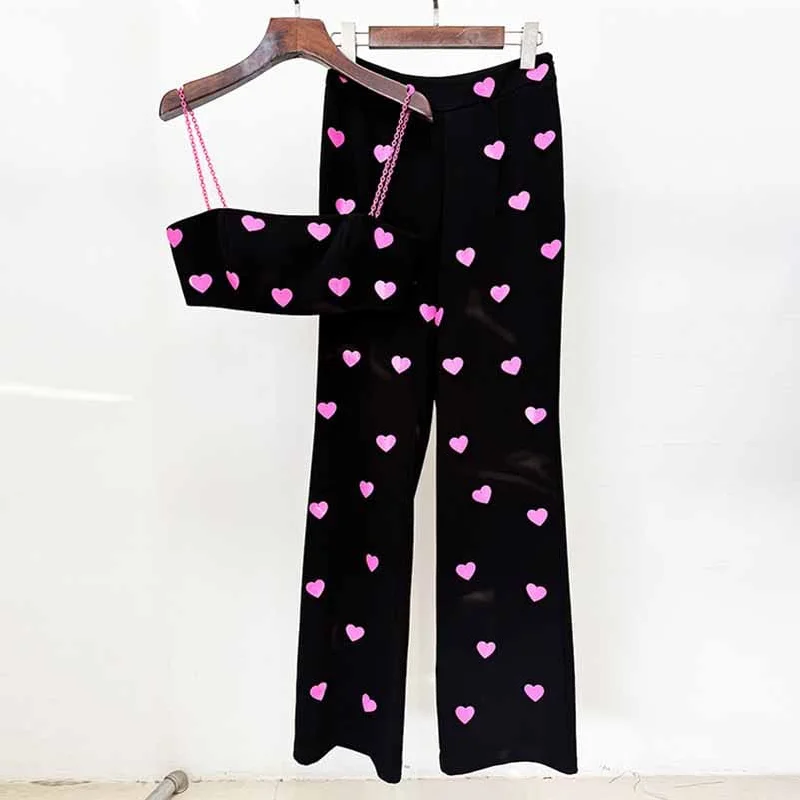 Daily Essentials Women's Tank Crop Tops Pantsuit 2 Two Piece Set Party Outfit Pant Set