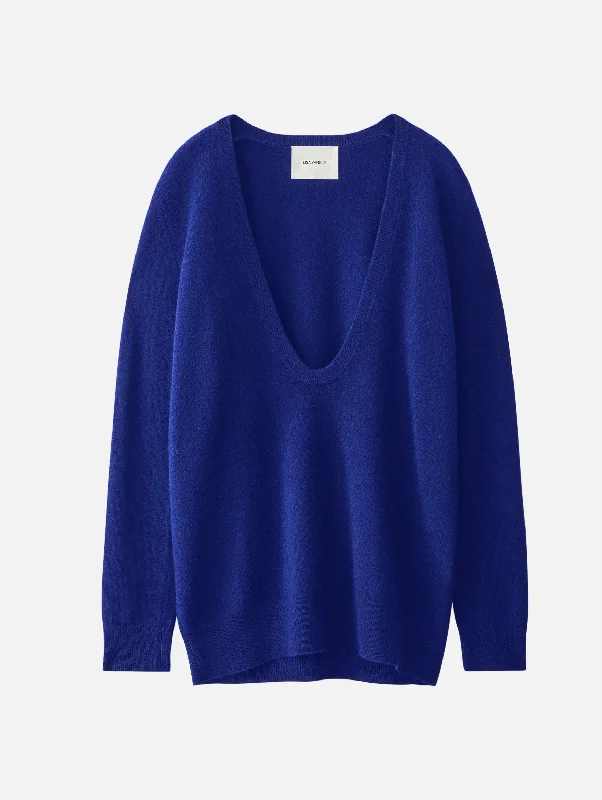 Effortless Chic for Women Josie Cashmere Sweater in Bright Indigo