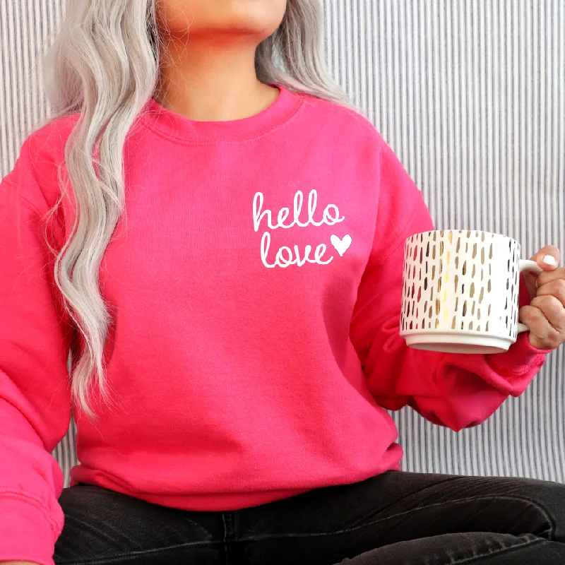 Best Online Women's Boutiques hello love • Bright Pink Pullover