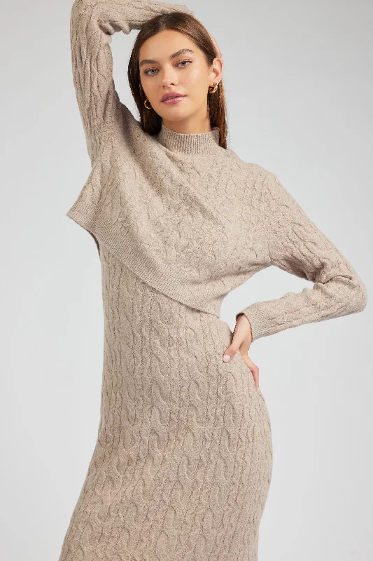 Versatile Women’s Clothing for All Occasions Two-piece Cable Knit Dress