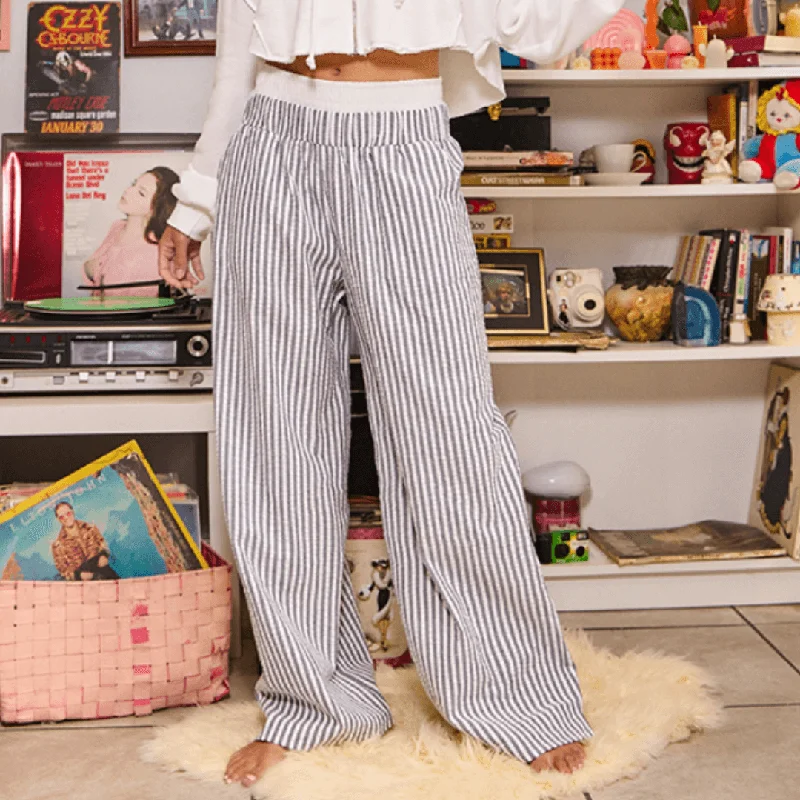 Chic & Cozy Collection Bucket List Seersucker Double Banded Pants Made in USA