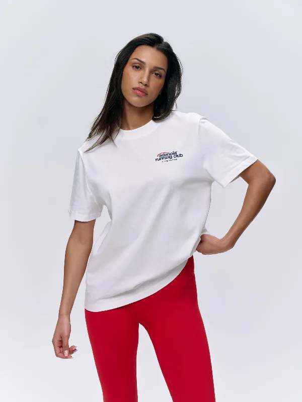 Clearance Sale Adanola Running Short Sleeve Oversized T-shirt - White/Classic Red