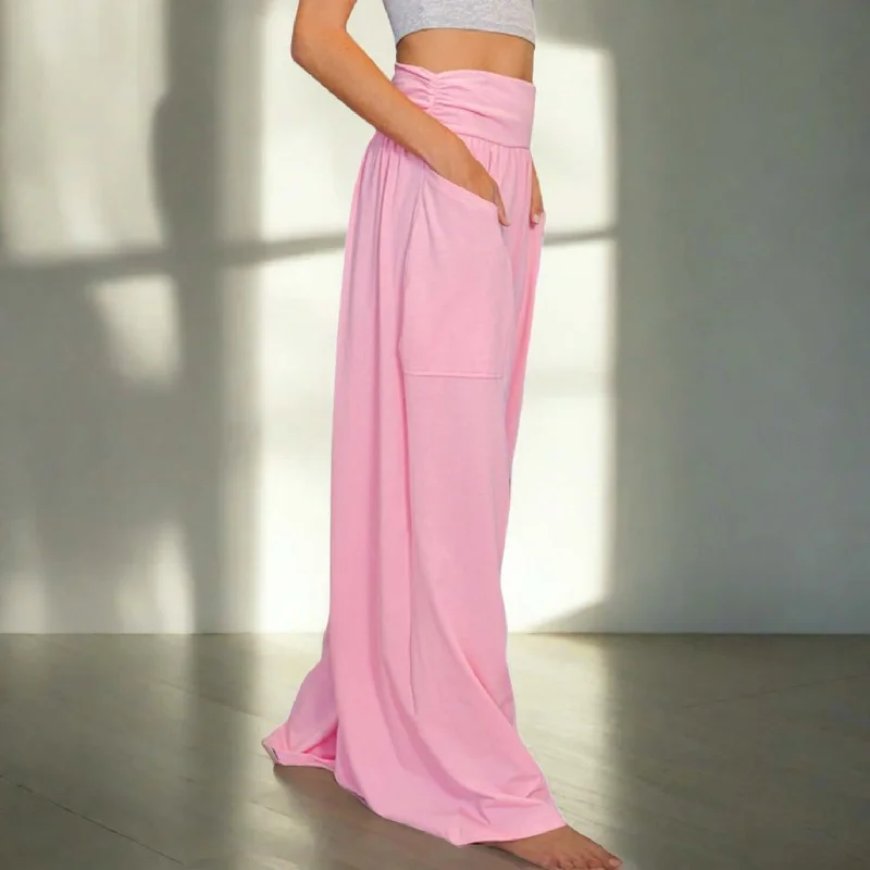 Current Trends Banded Waist Baggy Pink Pants Made in USA