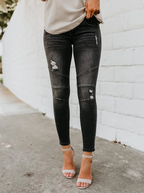 The Epitome Of Modern Women's Fashion Women's Biker Skinny Jeans