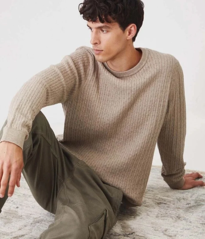 Chic Trends For The Fashion Savvy Stone Mens Wool Blend Cable Jumper
