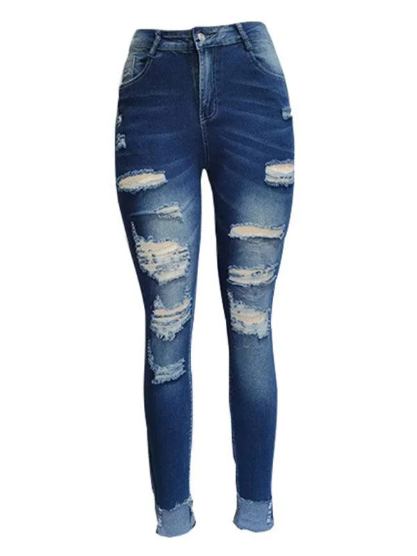 Valentine's Special Women's Distressed Skinny Jeans - Lined