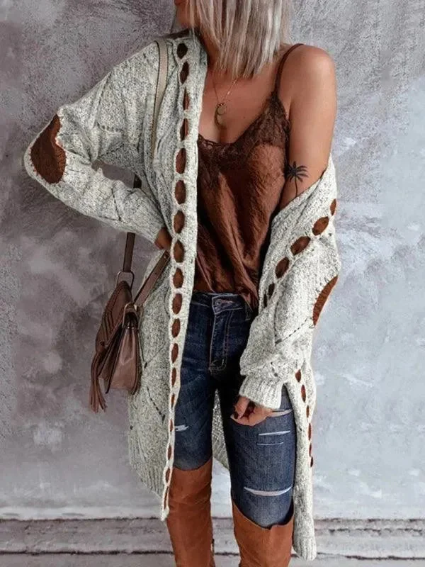 Bold and Elegant Women’s Fashion Casual Panel Hooded Women Cardigan Sweater