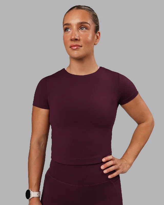 Casual Chic Staple Cropped Tee - Cherry Lacquer