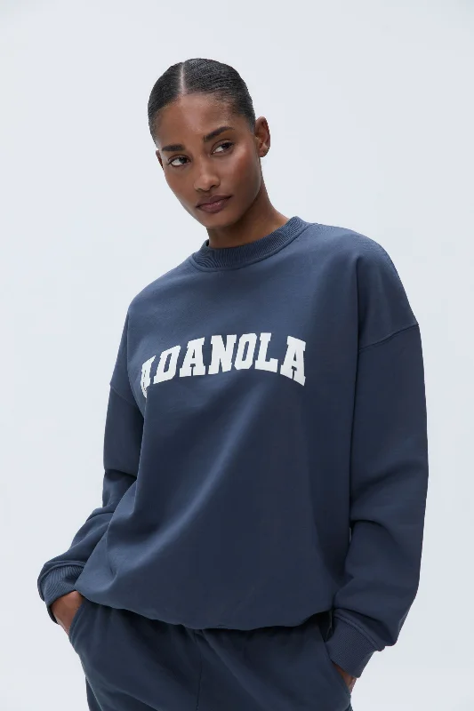 Bundle Offer Varsity Oversized Sweatshirt - Washed Midnight Blue