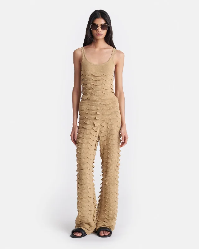 Daily Essentials Hedvig - Textured Cotton-Blend Pants - Camel