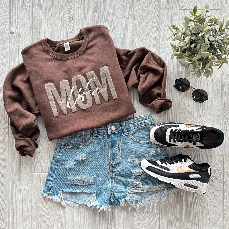 Plus Size Women Wear Mom Life • Chocolate Tonal