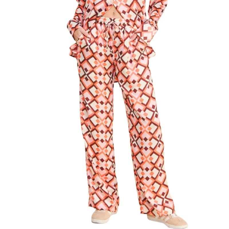Luxe Women's Fashion Pink Retro Satin Pants CLEARANCE FINAL SALE