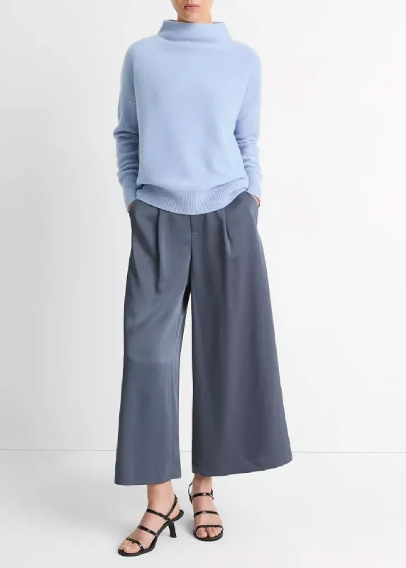 Unleash Your Trend Driven Style Cashmere Funnel Neck Sweater - Porcelain Blue