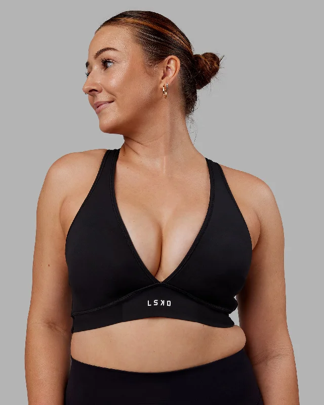 Trendy Street Style Clothing Stamina Sports Bra D/DD/E - Black