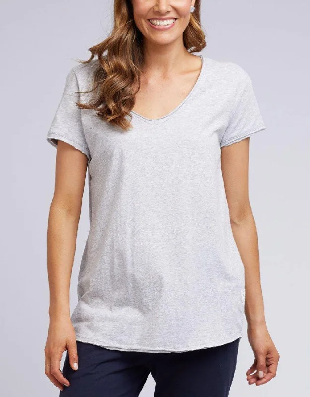 Top Deals Fundamental Vee Tee - Grey Marle