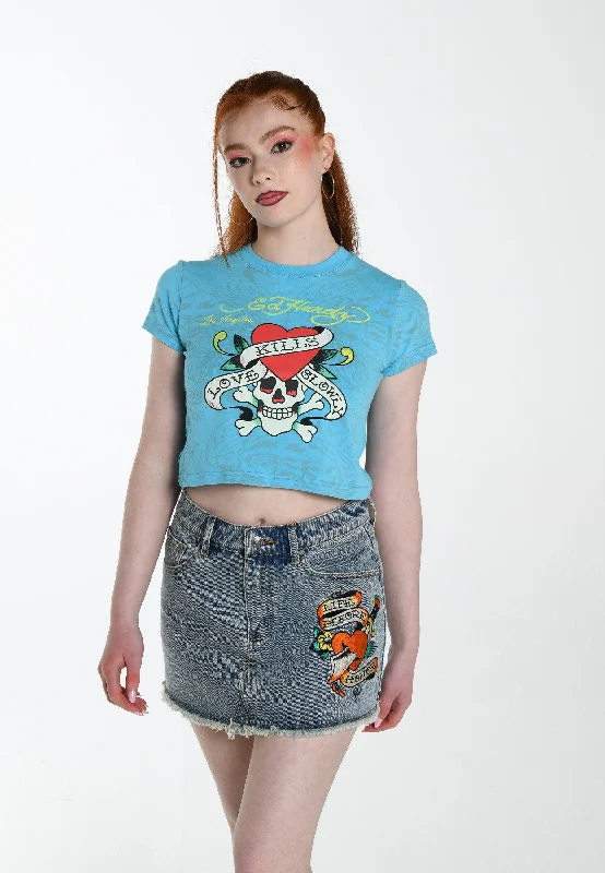 Designer Women’s Fashion Online Womens Love Kills Baby T-Shirt - Blue