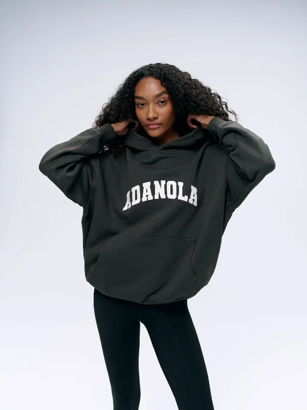 Flash Sales Today Varsity Oversized Hoodie - Graphite Grey/Marshmallow White