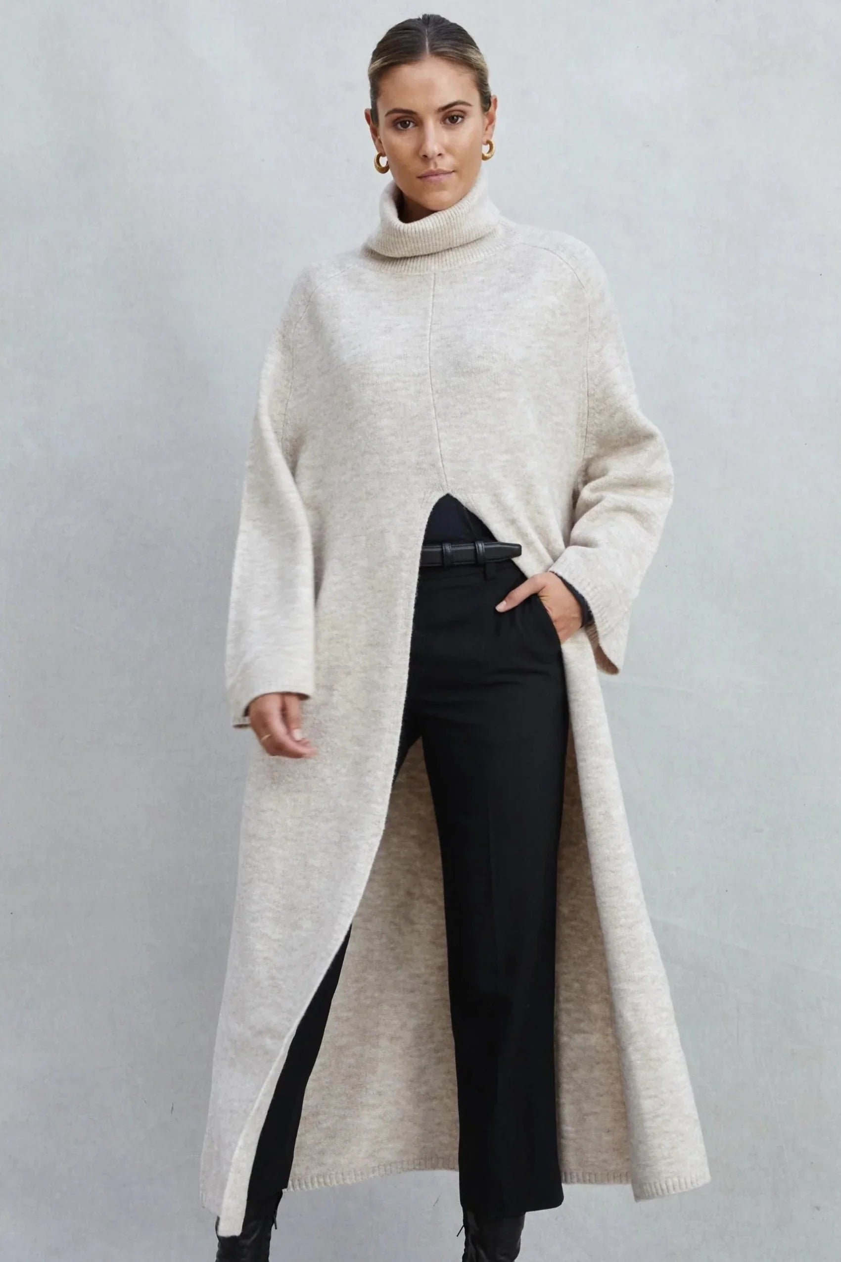 Unbeatable Prices Charli Vivienne Sweater Dress In Sand