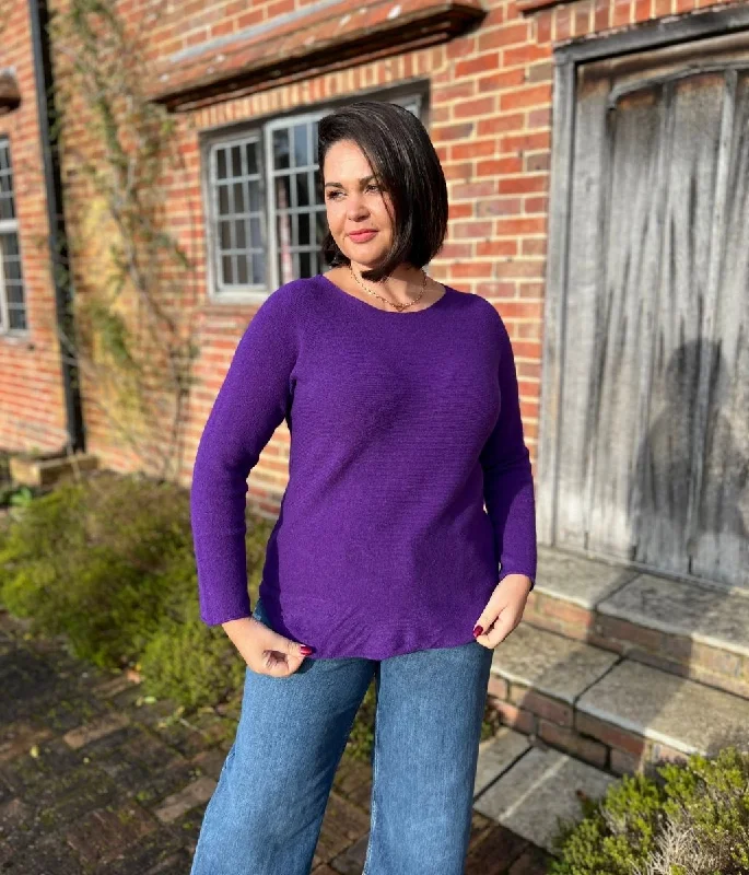 Dive Into Trendy Women's Fashion Purple Rachel Fine Knit Jumper