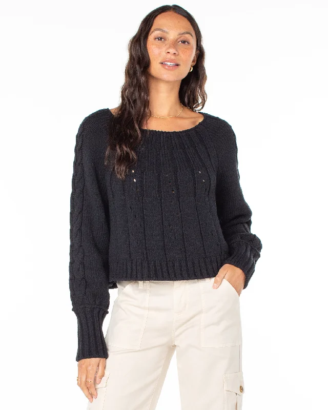 Timeless Women’s Fashion Styles Day Dream Boat Neck Sweater - Anthracite