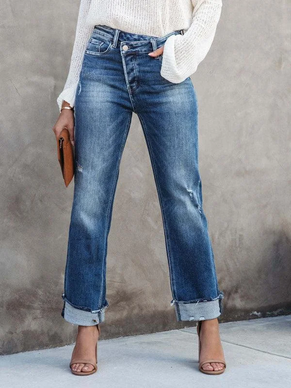 Ride The Style Wave Women's Asymmetrical Flyer Jeans